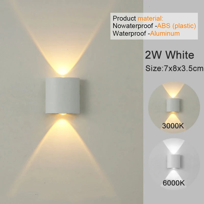Modern LED Wall Sconce – Up & Down Indoor/Outdoor Wall Lamp for Living Room, Hallway & Bedroom