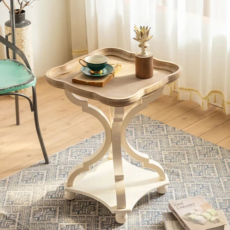 Farmhouse Natural Wood End Table Set – Modern Round Cocktail & Side Tables