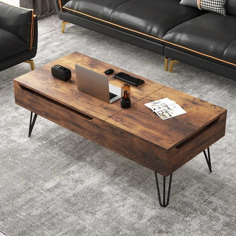 Multifunctional Foldable Coffee Table – Lift-Top Dining & Storage Center Table