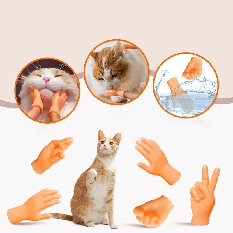 Simulation Little Hands Funny Mini Hands Foot Finger Sleeve Silicone Hand Puppet Novel Hotsale Prank Finger Toys Tease Cat Props
