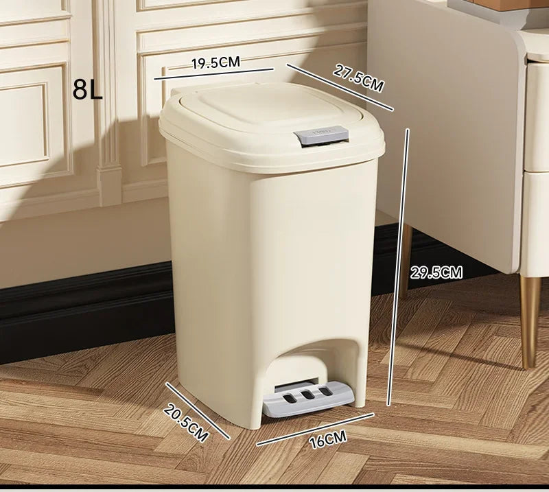 Luxury Household Trash Can – Foot Pedal Bin with Lid, Large Capacity
