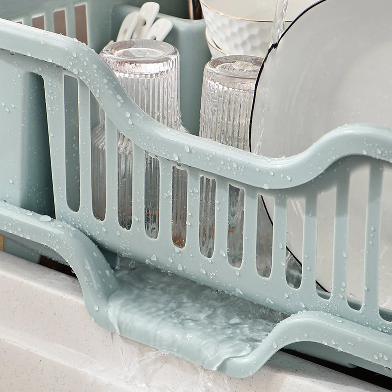 Countertop Dish Rack – With Drain Tray & Cutlery Holder