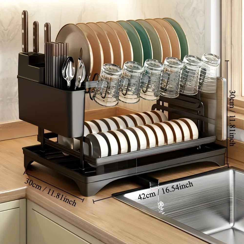 Kitchen Dish Drying & Storage Rack