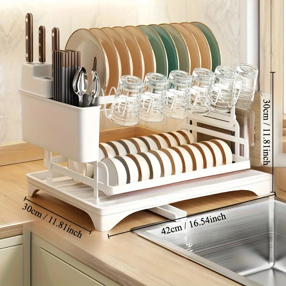 Kitchen Dish Drying & Storage Rack