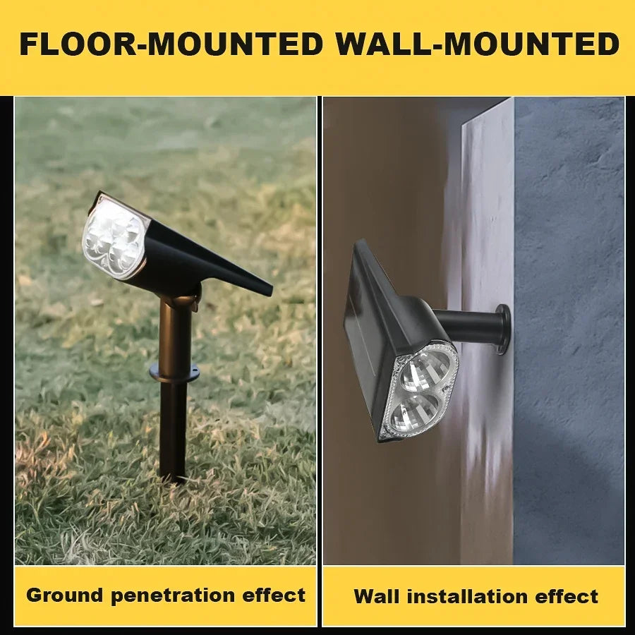 RGB Solar LED Spotlights – Waterproof Outdoor Landscape Lights for Garden, Patio & Wall (2/9 LEDs)