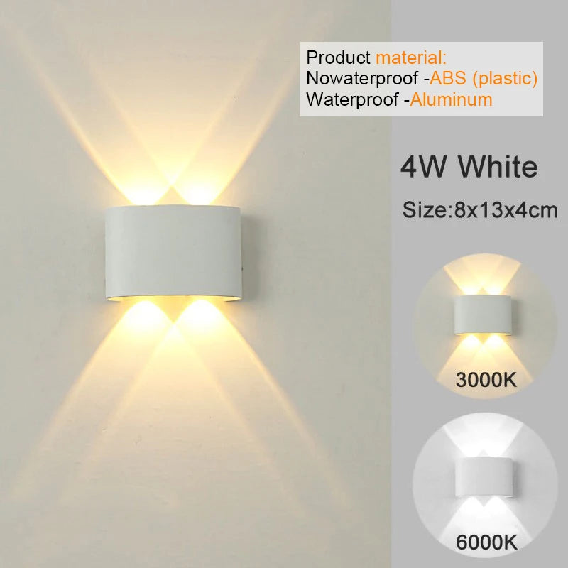 Modern LED Wall Sconce – Up & Down Indoor/Outdoor Wall Lamp for Living Room, Hallway & Bedroom