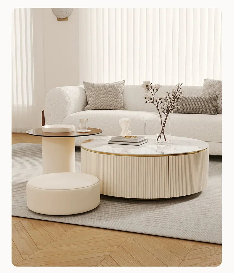 Modern Living Room Furniture Set – Coffee Table & TV Stand with Luxury Design