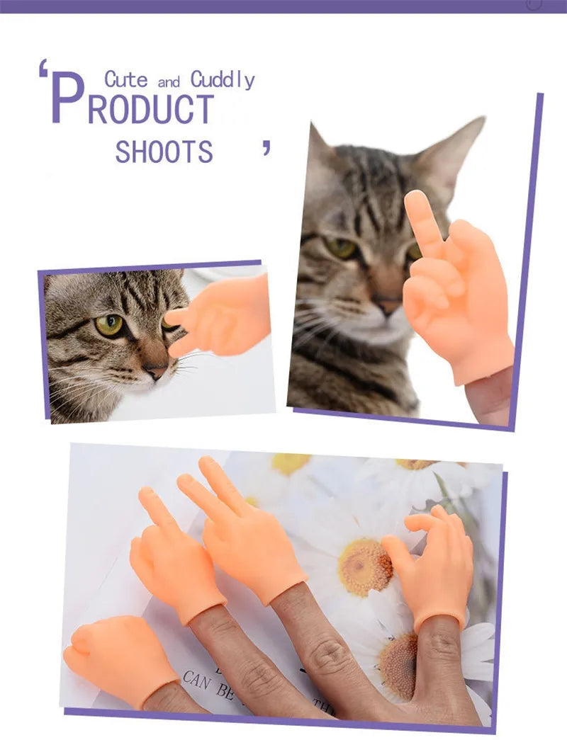Simulation Little Hands Funny Mini Hands Foot Finger Sleeve Silicone Hand Puppet Novel Hotsale Prank Finger Toys Tease Cat Props