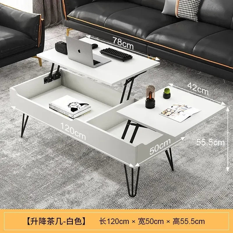 Multifunctional Foldable Coffee Table – Lift-Top Dining & Storage Center Table