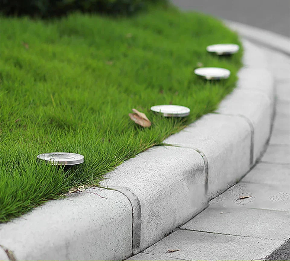 Solar Powered LED Disk Lights – Outdoor Garden & Pathway Ground Lamps (8/20 LEDs)