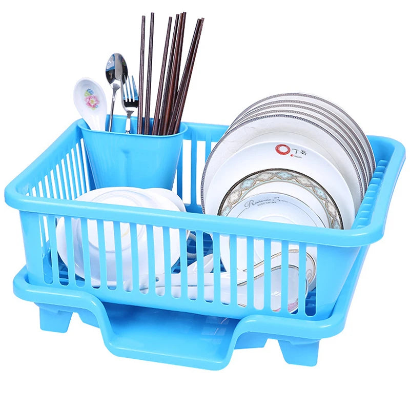 Kitchen Dish Drying Rack with Drainer Board – Countertop Storage for Plates, Bowls & Utensils