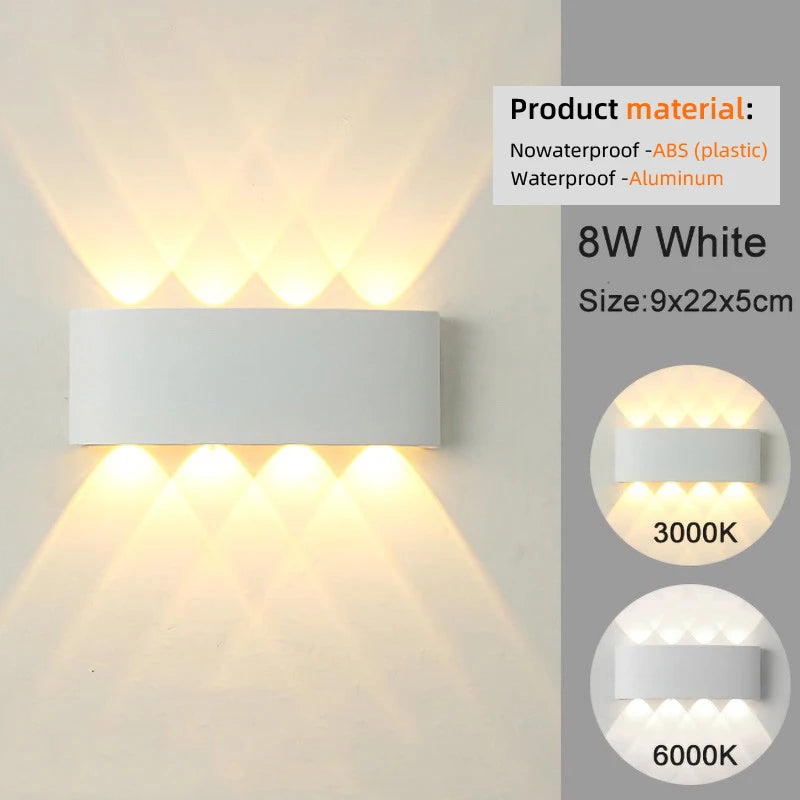 Modern LED Wall Sconce – Up & Down Indoor/Outdoor Wall Lamp for Living Room, Hallway & Bedroom