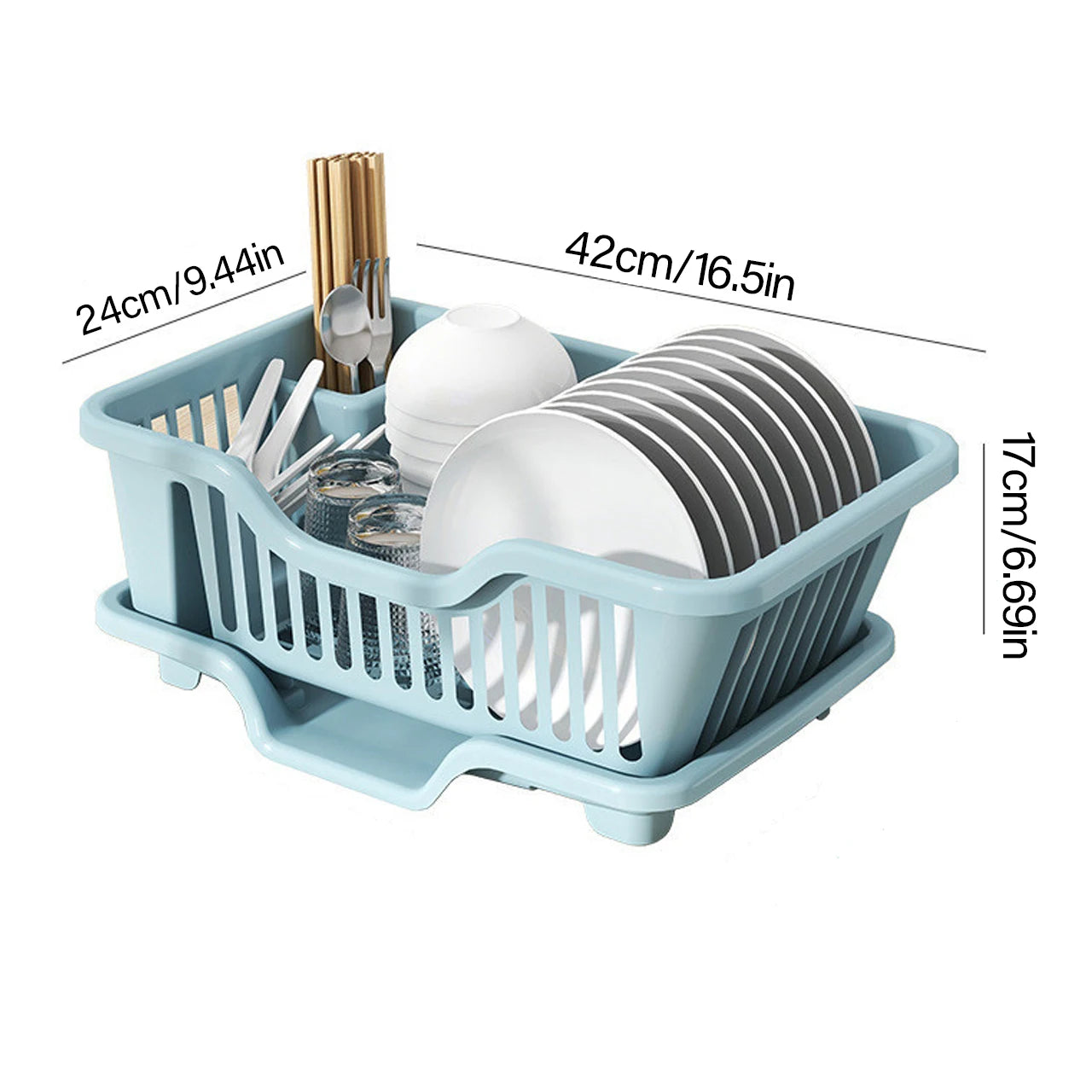 Countertop Dish Rack – With Drain Tray & Cutlery Holder