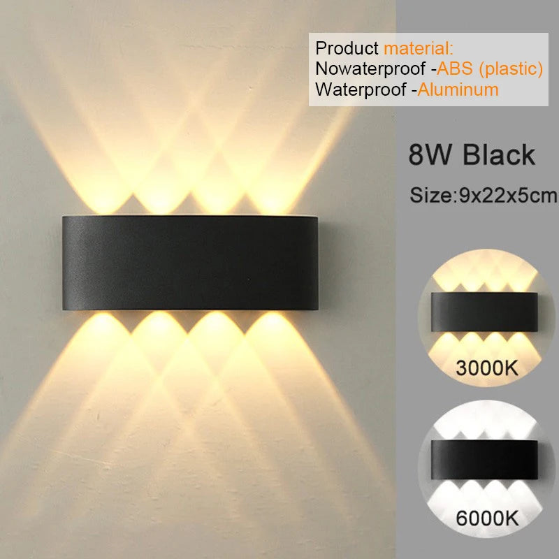 Modern LED Wall Sconce – Up & Down Indoor/Outdoor Wall Lamp for Living Room, Hallway & Bedroom