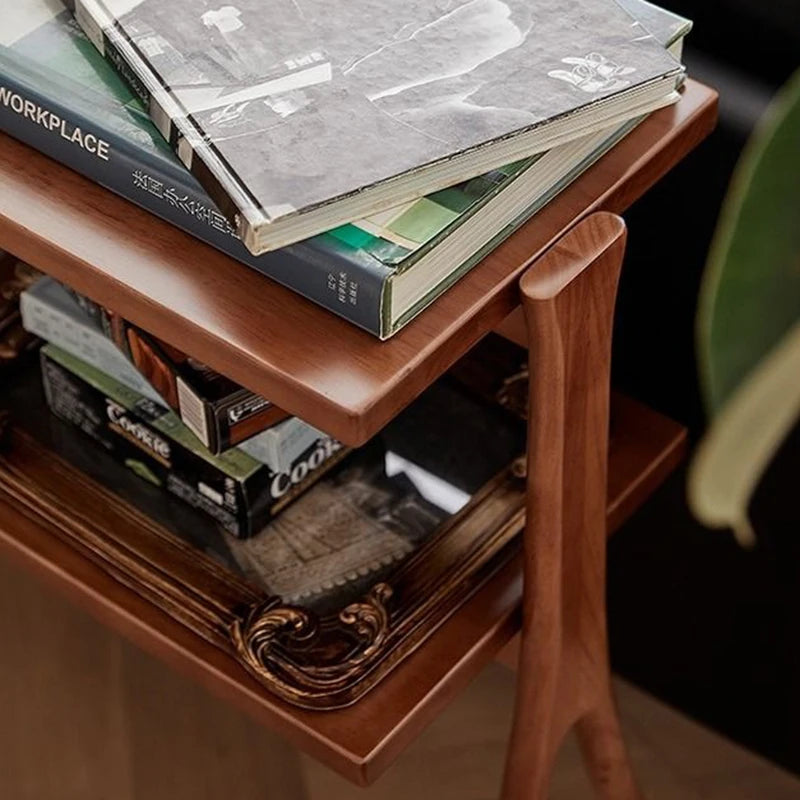 Modern Wooden Coffee Table – Portable Sofa Side Table with Storage for Living Room