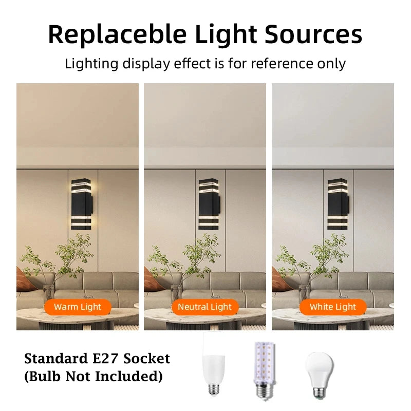 LED Outdoor Wall Light – Waterproof Up & Down Sconce for Porch, Garden & Front Door (E27, IP65)
