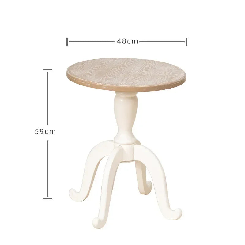 Farmhouse Natural Wood End Table Set – Modern Round Cocktail & Side Tables