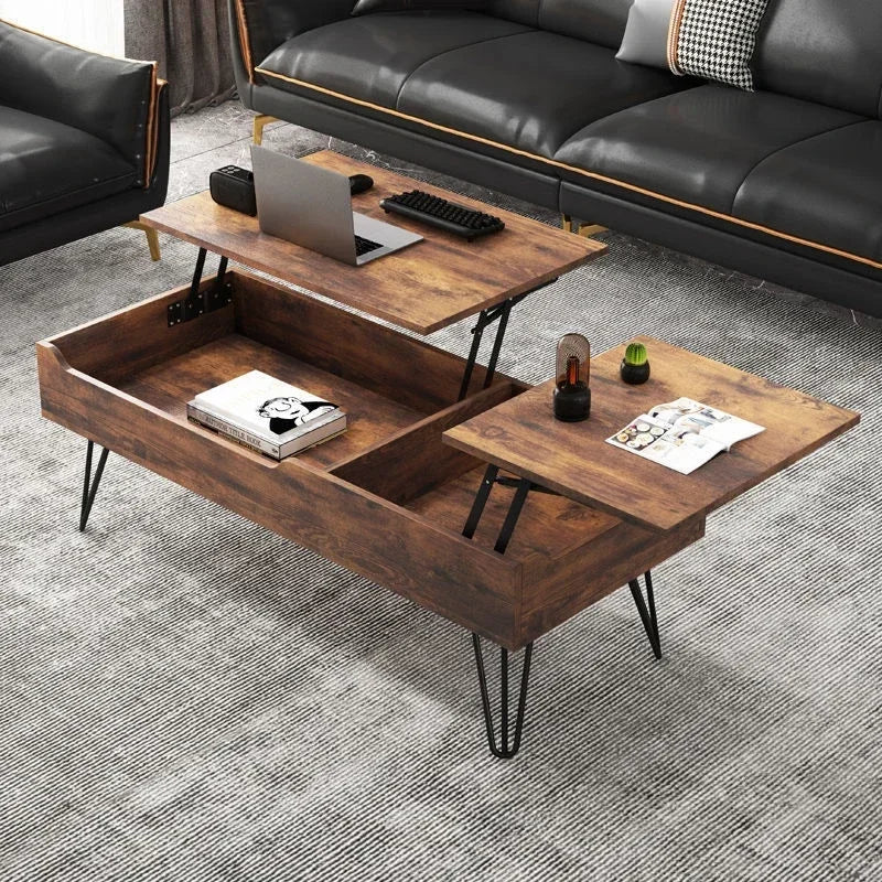 Multifunctional Foldable Coffee Table – Lift-Top Dining & Storage Center Table