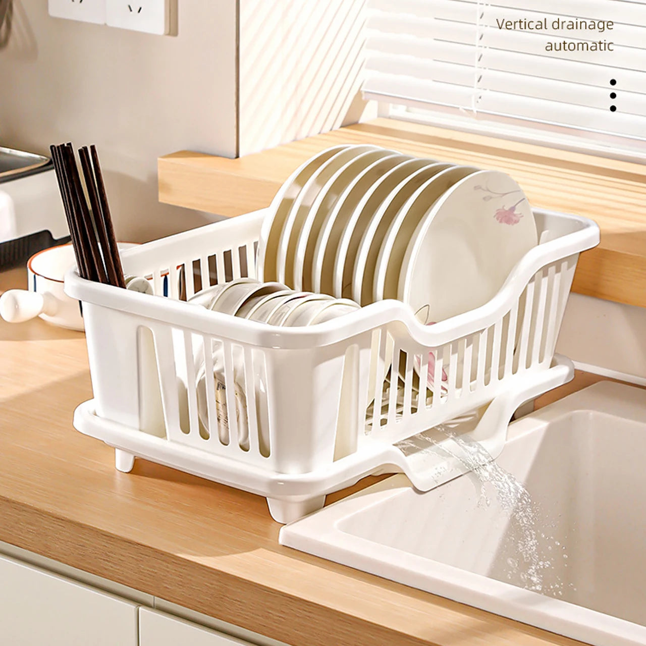 Countertop Dish Rack – With Drain Tray & Cutlery Holder