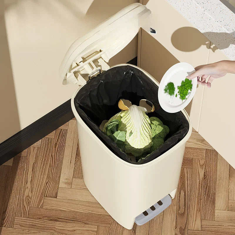 Luxury Household Trash Can – Foot Pedal Bin with Lid, Large Capacity