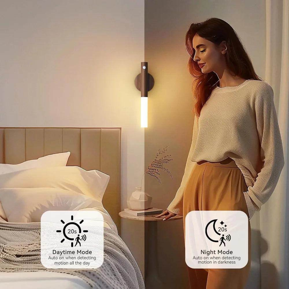 LED Motion Sensor Night Light – USB Rechargeable Smart Induction Lamp