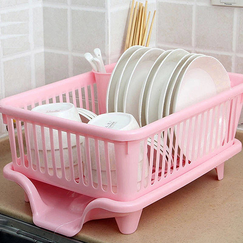 Kitchen Dish Drying Rack with Drainer Board – Countertop Storage for Plates, Bowls & Utensils