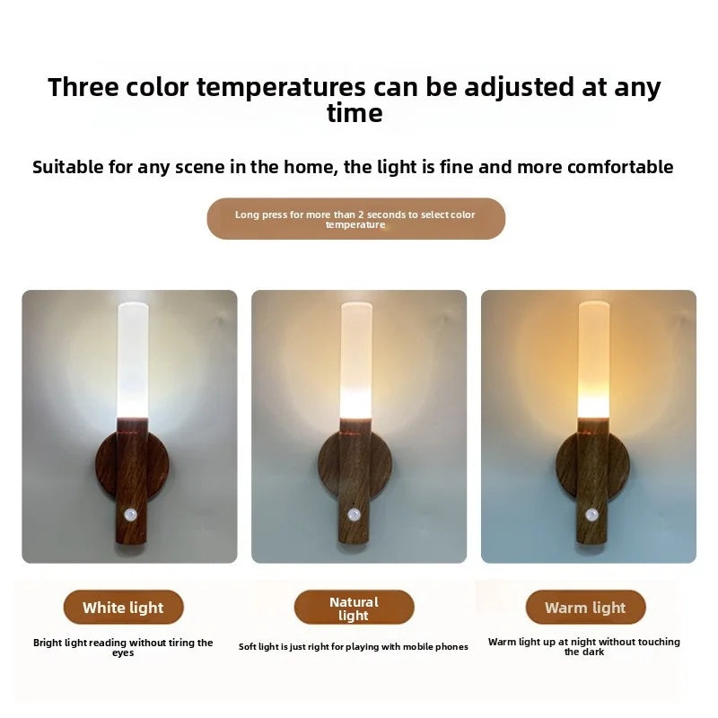 LED Motion Sensor Night Light – USB Rechargeable Smart Induction Lamp