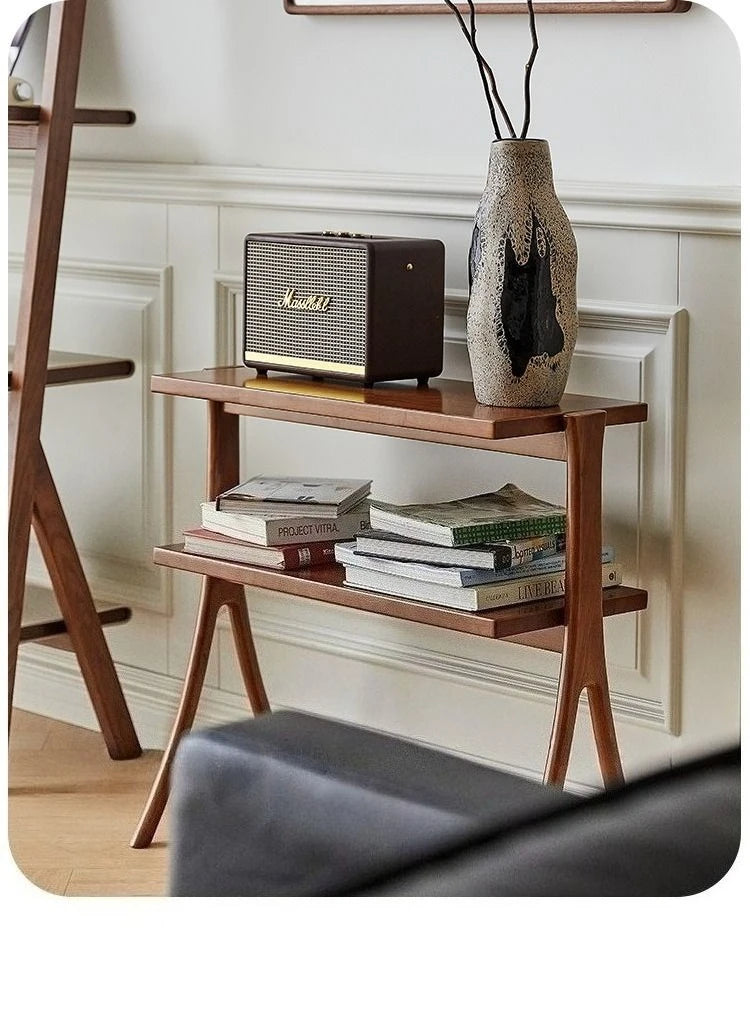 Modern Wooden Coffee Table – Portable Sofa Side Table with Storage for Living Room