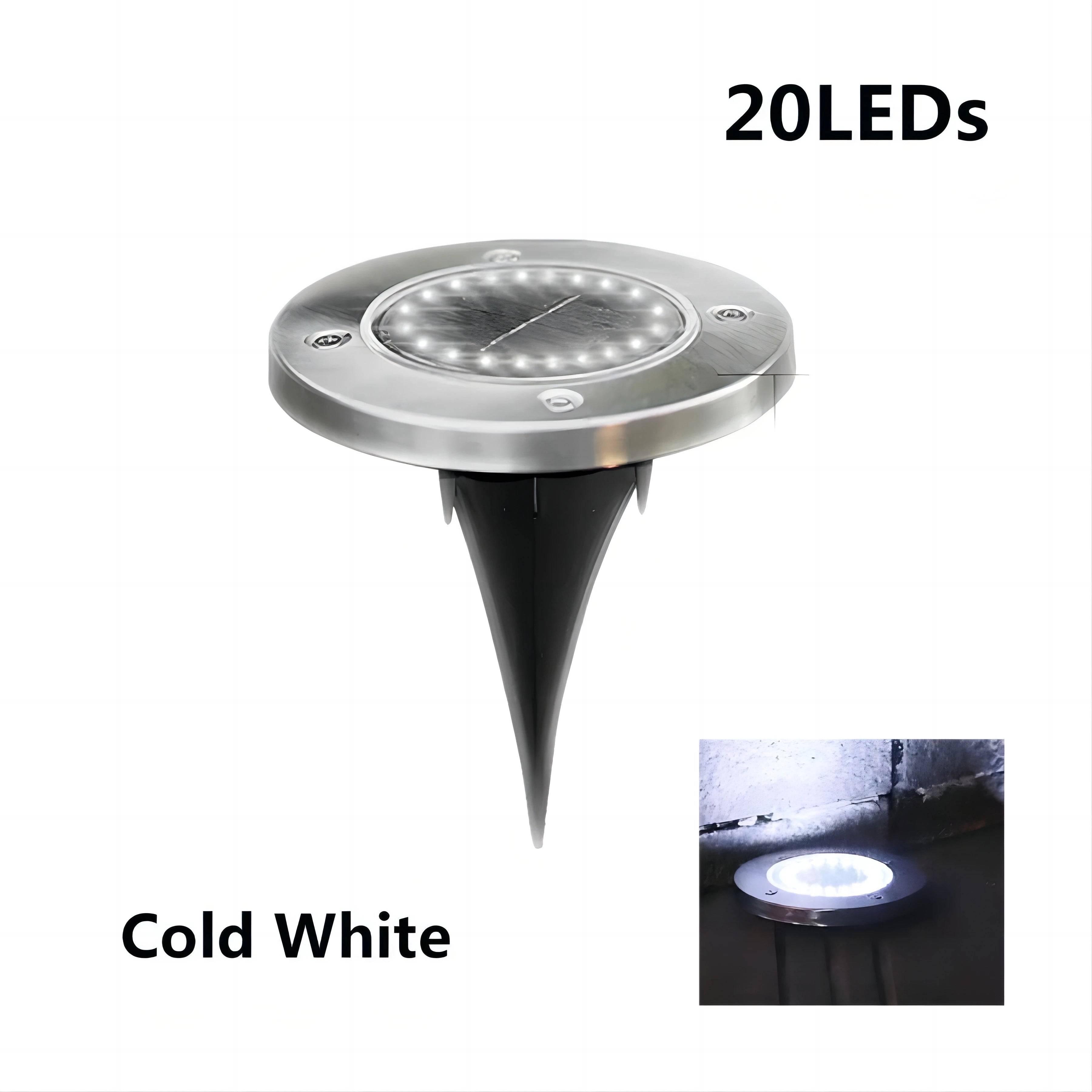 Solar Powered LED Disk Lights – Outdoor Garden & Pathway Ground Lamps (8/20 LEDs)