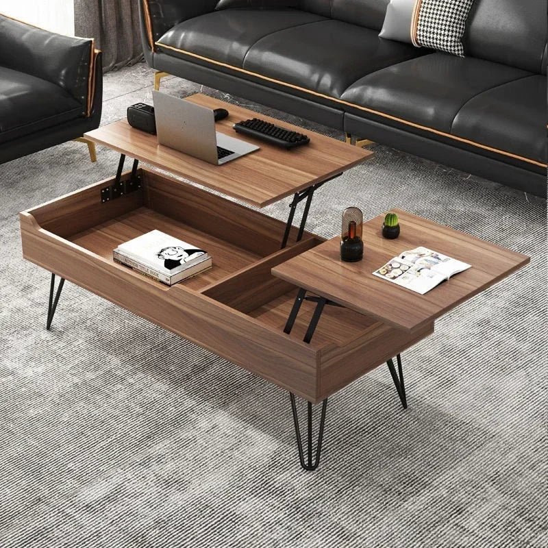 Multifunctional Foldable Coffee Table – Lift-Top Dining & Storage Center Table