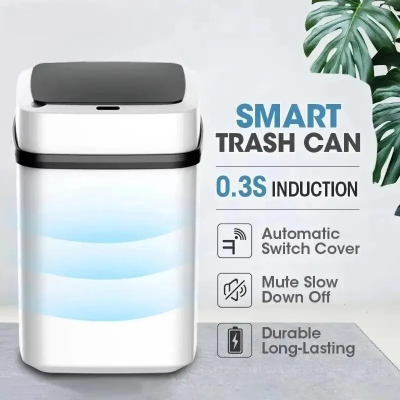 13L Smart Touch Kitchen & Bathroom Trash Bin – Hands-Free Garbage Can