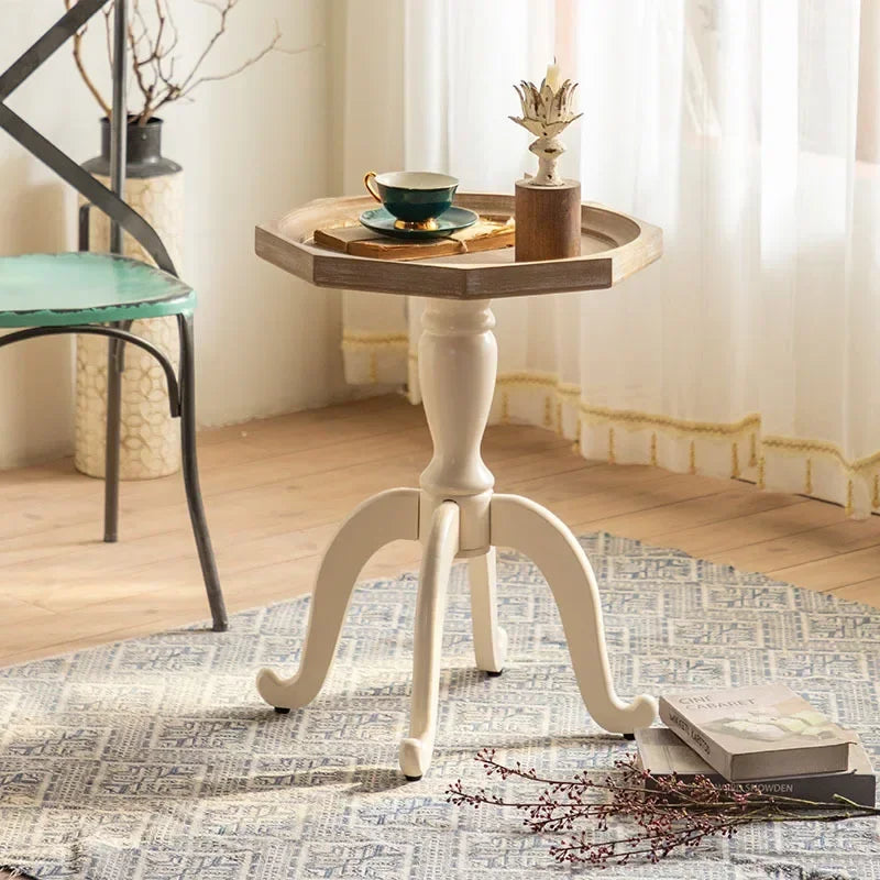 Farmhouse Natural Wood End Table Set – Modern Round Cocktail & Side Tables
