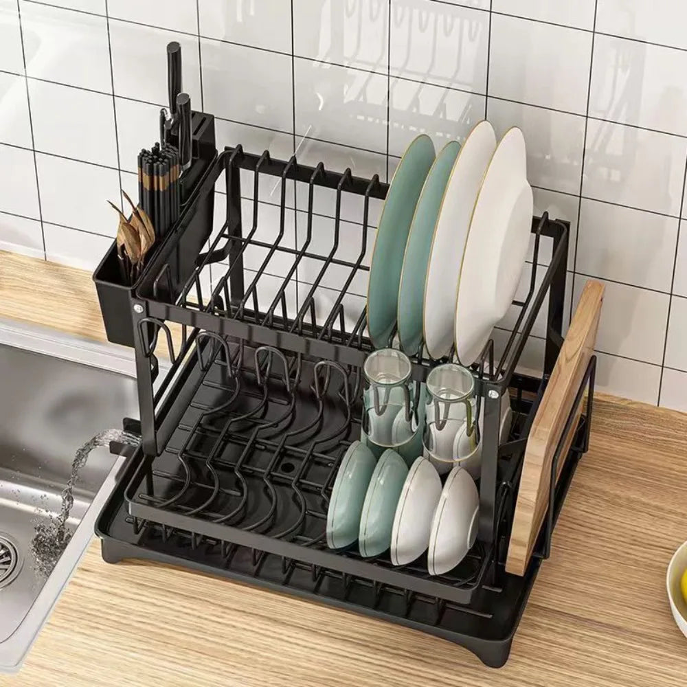 Kitchen Dish Drying & Storage Rack