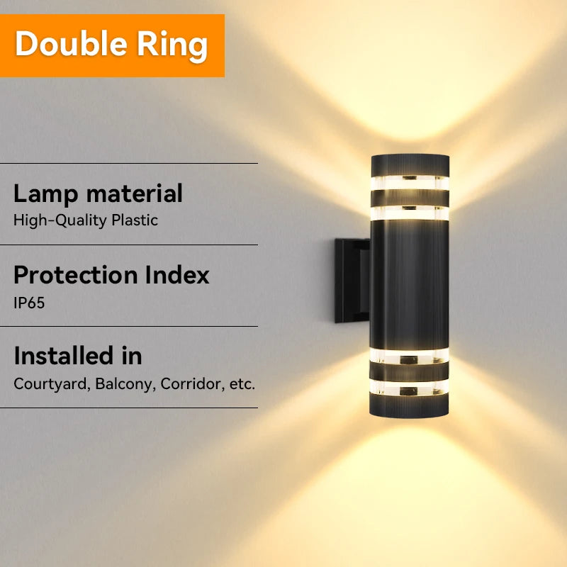 LED Outdoor Wall Light – Waterproof Up & Down Sconce for Porch, Garden & Front Door (E27, IP65)