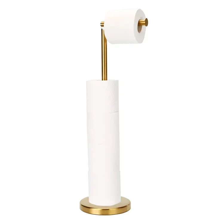 Stainless Steel Floor-Mounted Toilet Paper Holder – Single Pole Bathroom & Kitchen Stand