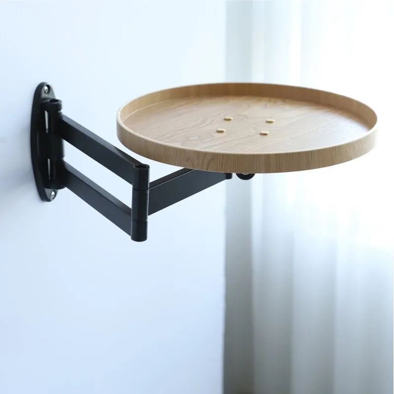 Foldable Wall-Mounted Side Table – Wooden Corner Coffee & Bedside Table
