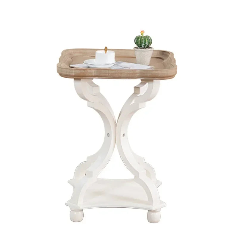 Farmhouse Natural Wood End Table Set – Modern Round Cocktail & Side Tables