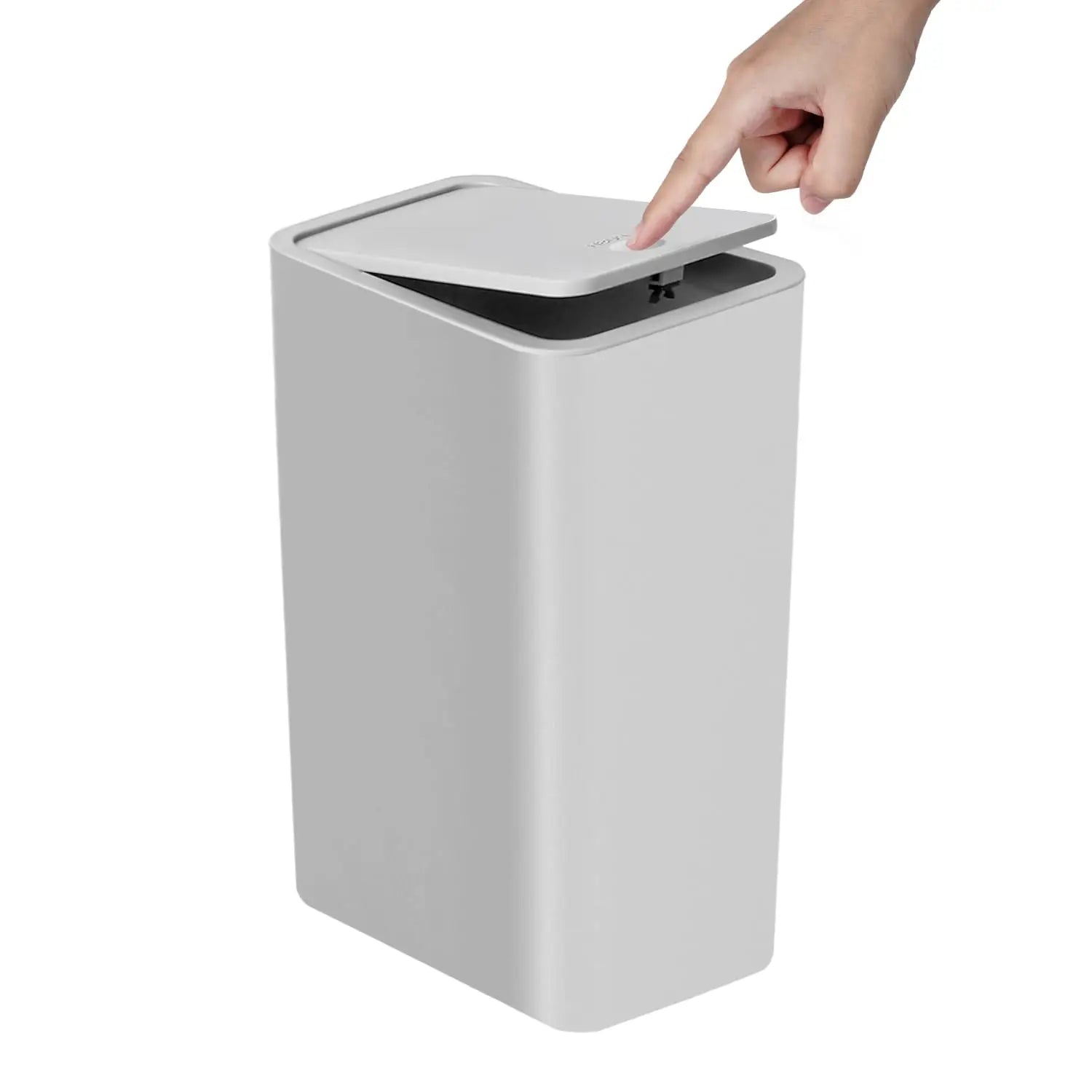 10L Bathroom Trash Can – Small Press-Top Waste Bin with Pop-Up Lid