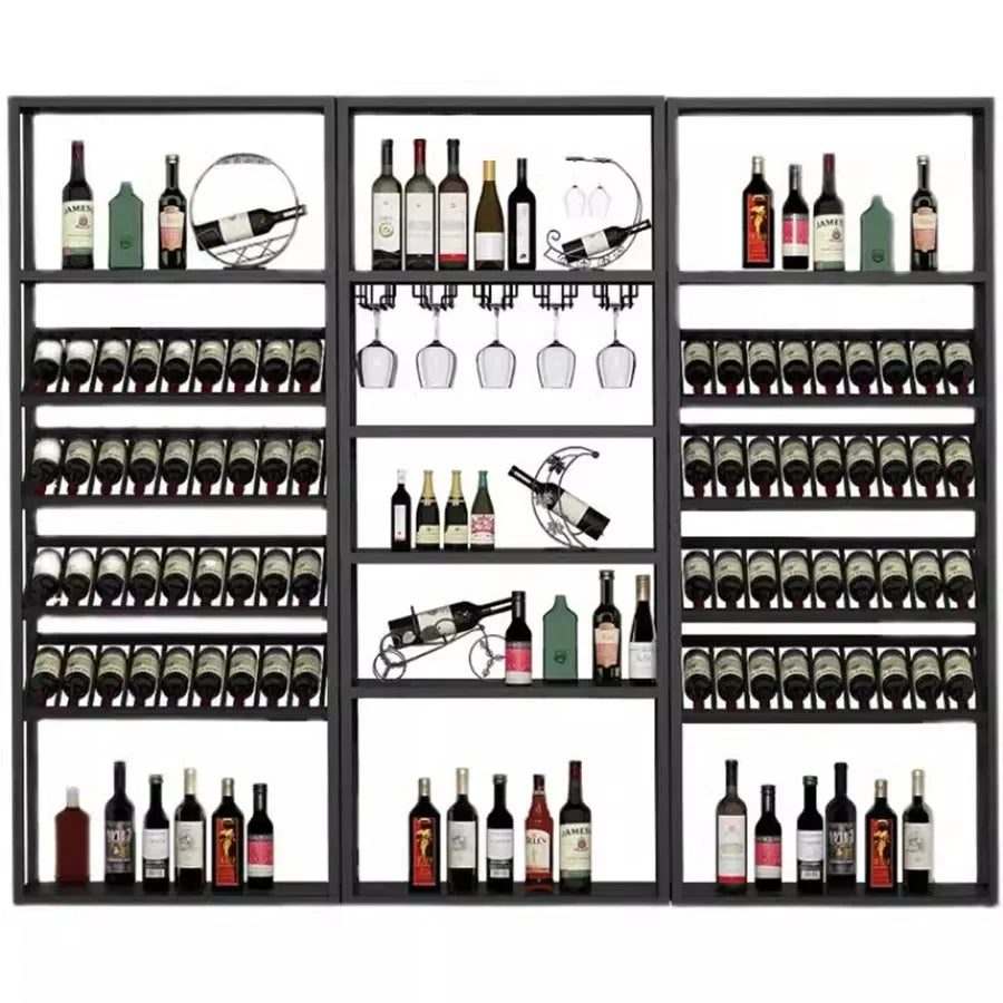 Industrial Iron Wine Rack & Bar Cabinet