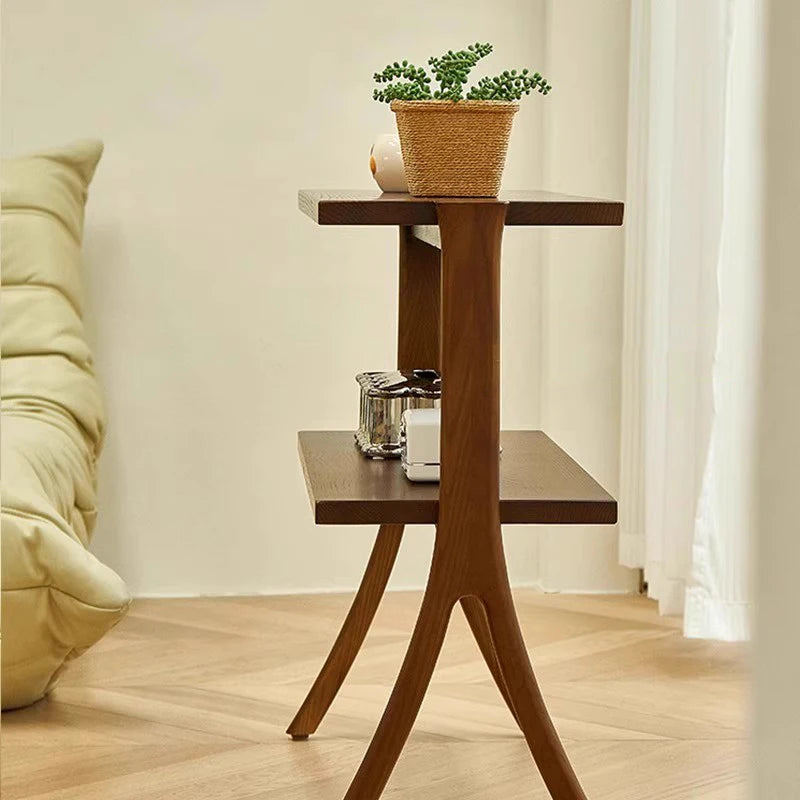 Modern Wooden Coffee Table – Portable Sofa Side Table with Storage for Living Room