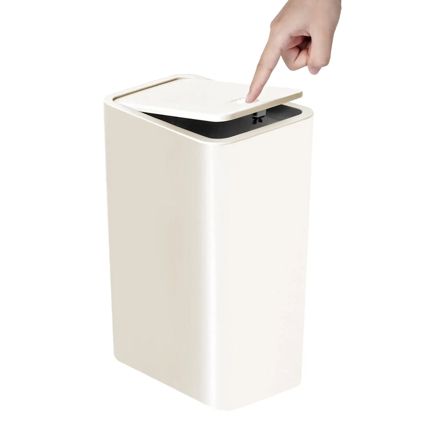 10L Bathroom Trash Can – Small Press-Top Waste Bin with Pop-Up Lid
