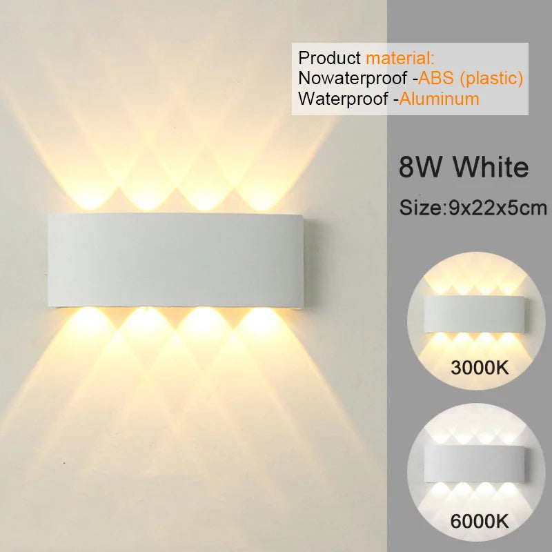 Modern LED Wall Sconce – Up & Down Indoor/Outdoor Wall Lamp for Living Room, Hallway & Bedroom