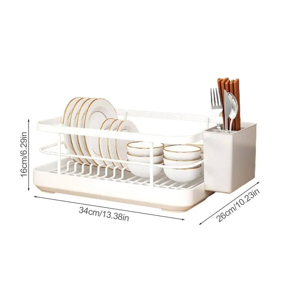 Kitchen Dish Drying & Storage Rack with Utensil Holder