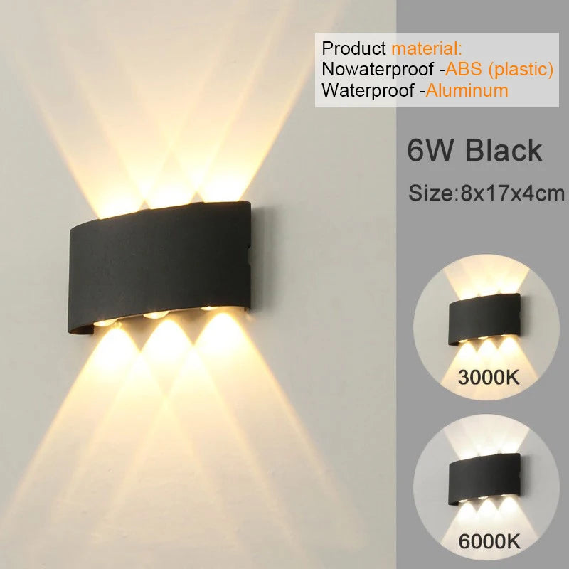 Modern LED Wall Sconce – Up & Down Indoor/Outdoor Wall Lamp for Living Room, Hallway & Bedroom