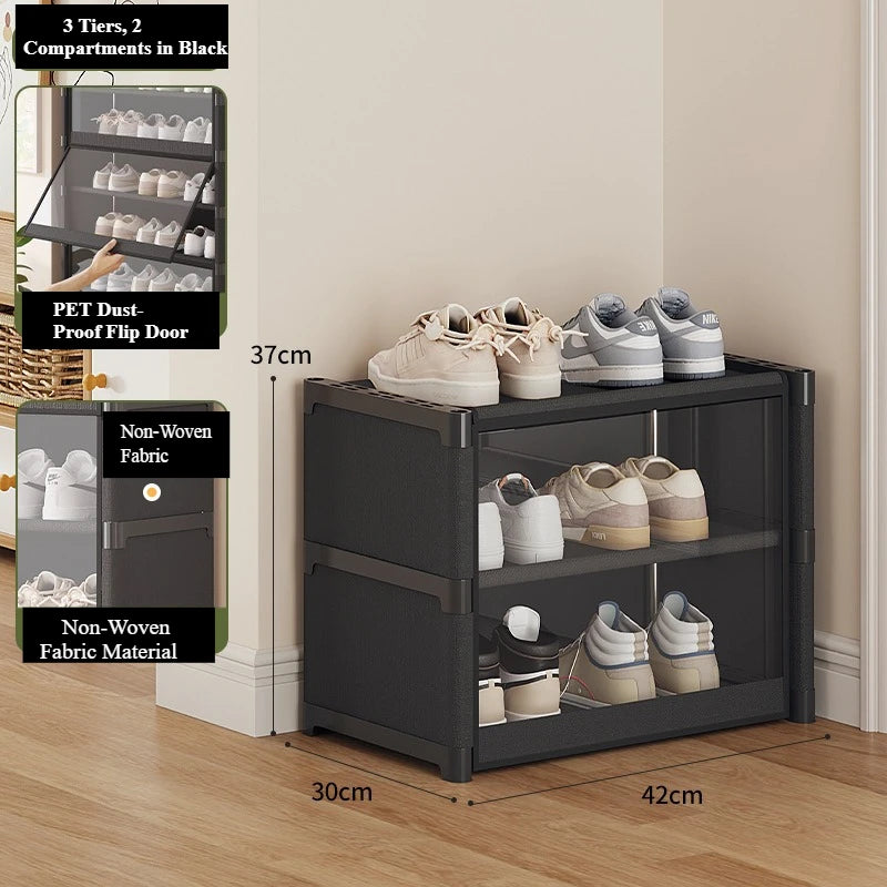 Vertical Stackable Shoe Rack – Narrow DIY Closet & Entryway Organizer