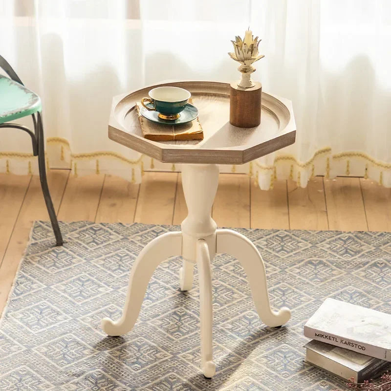 Farmhouse Natural Wood End Table Set – Modern Round Cocktail & Side Tables