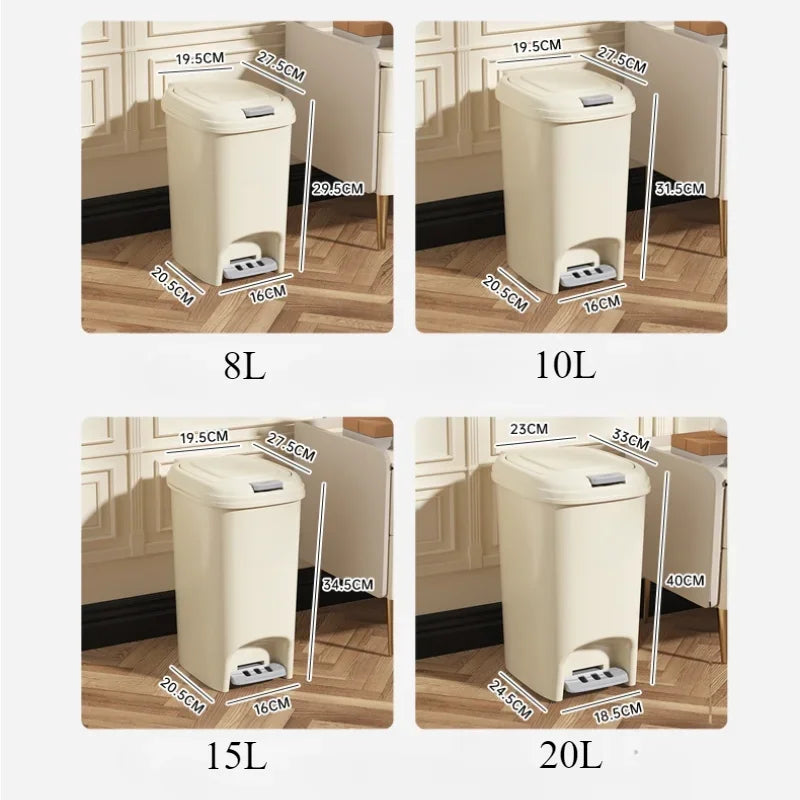 Luxury Household Trash Can – Foot Pedal Bin with Lid, Large Capacity