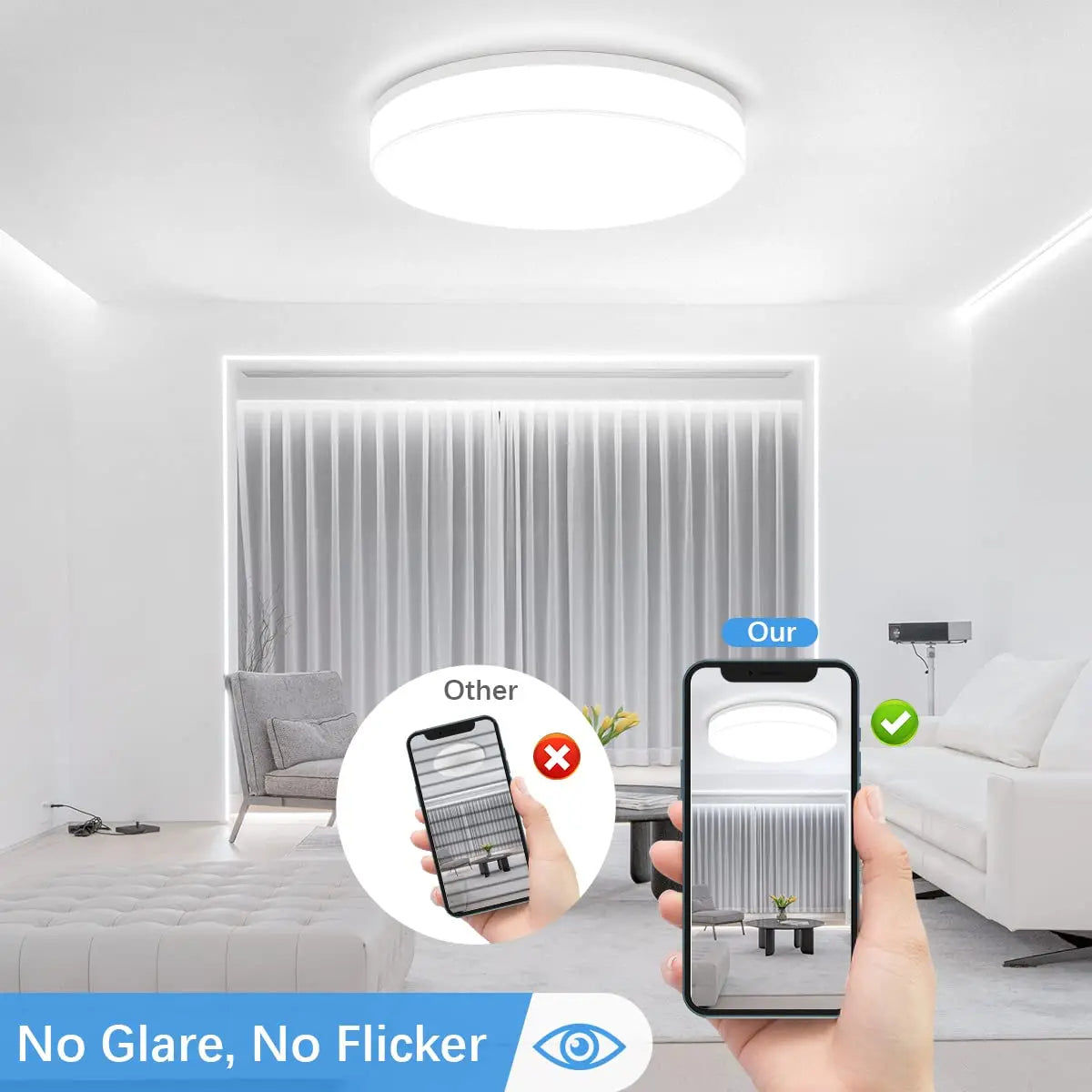 Round LED Ceiling Light – Modern Indoor Lighting Fixture 18W/24W/36W/48W
