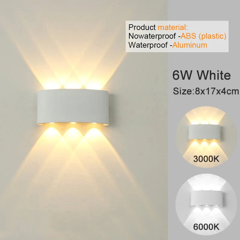 Modern LED Wall Sconce – Up & Down Indoor/Outdoor Wall Lamp for Living Room, Hallway & Bedroom