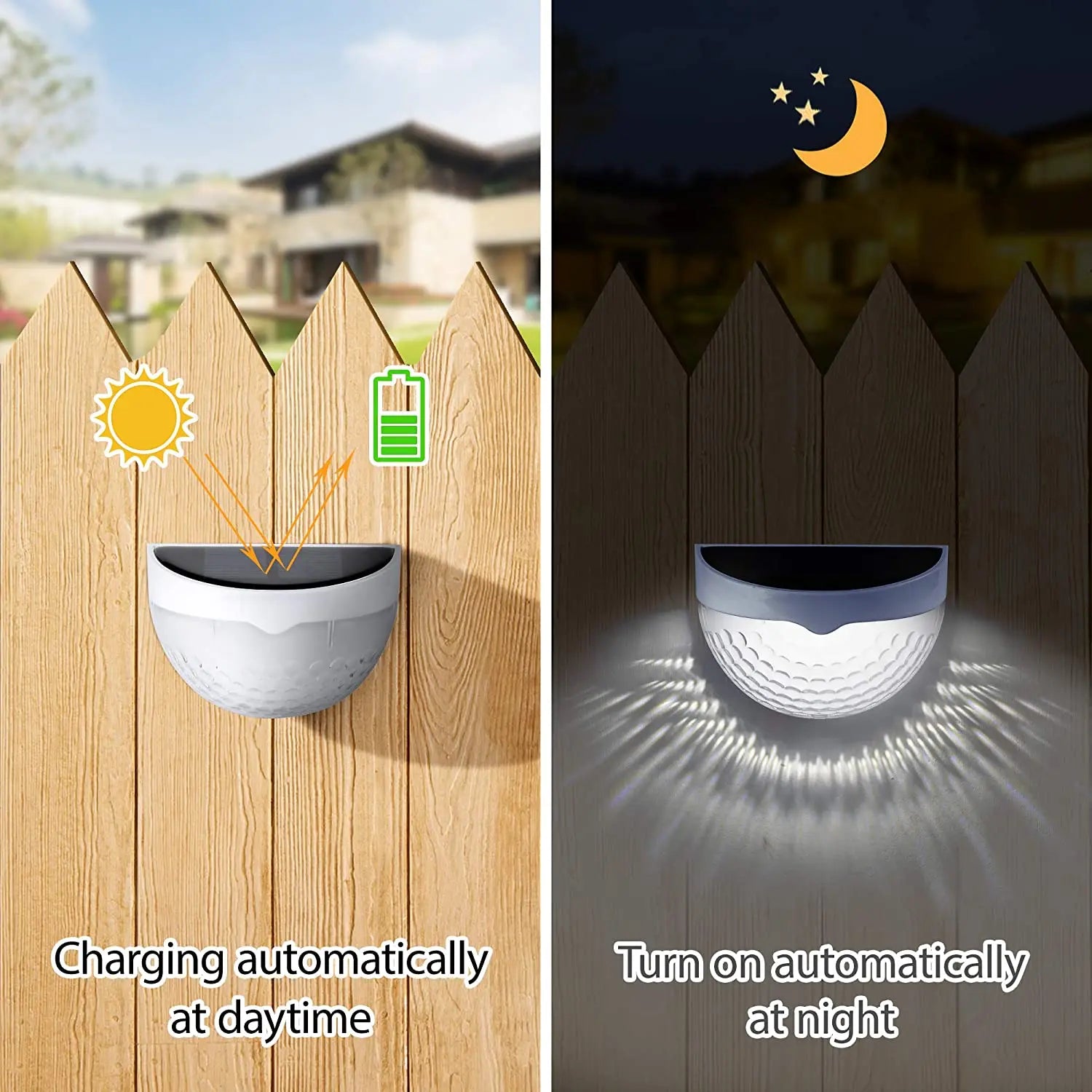 LED Solar Fence Lights – Outdoor Waterproof Wall Lights for Garden & Terrace